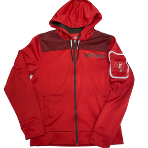 Tampa Bay Buccaneers Majestic Full Zip Hoodie Size Small Red